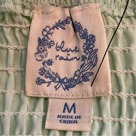 Blue Rain Light Green Turquoise Smocked Mini Dress - Picture 6 of 8